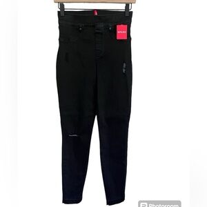 NEW Spanx Distressed Skinny Jeans Vintage Black Small
